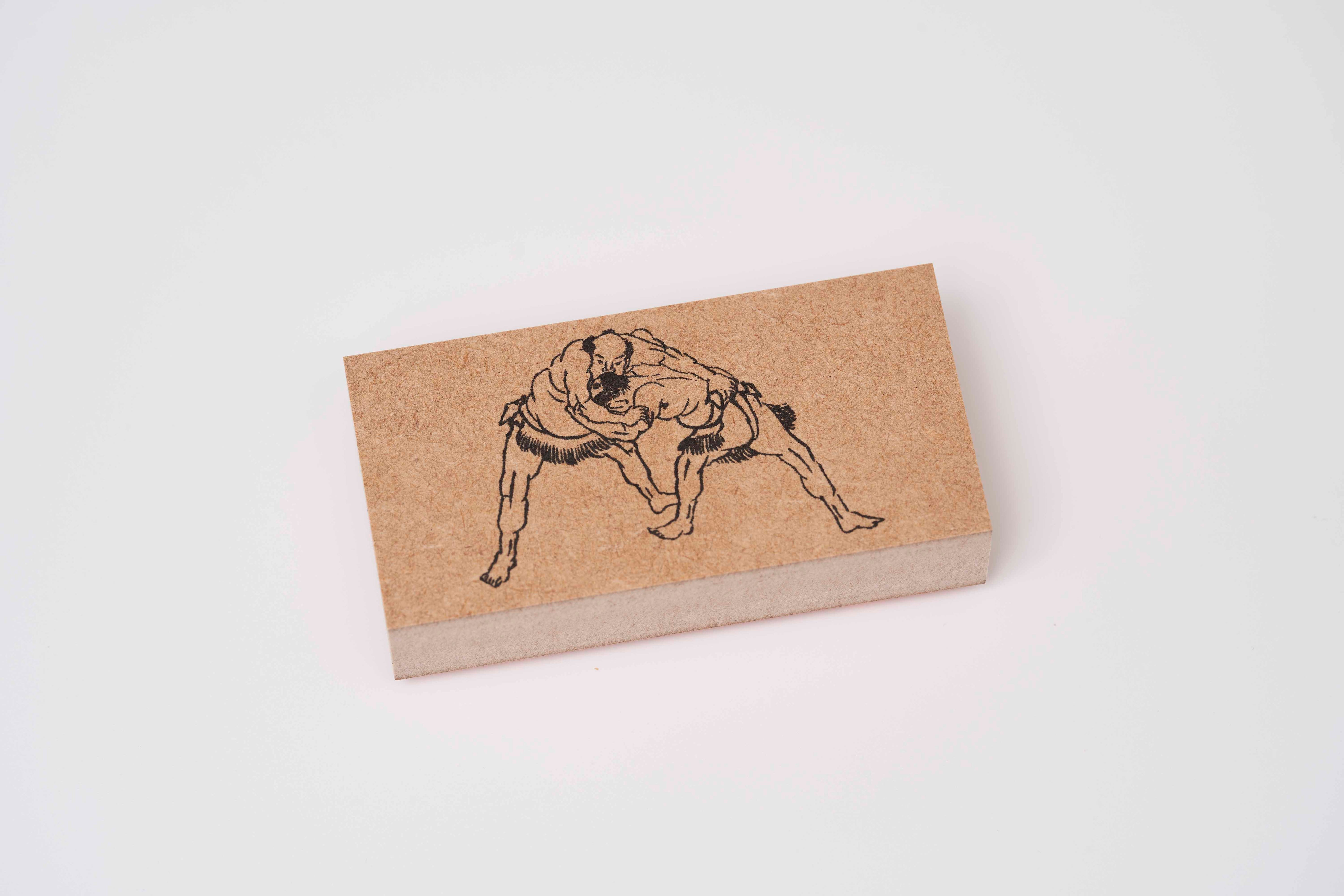 Hokusai - Sumo Rubber Stamp