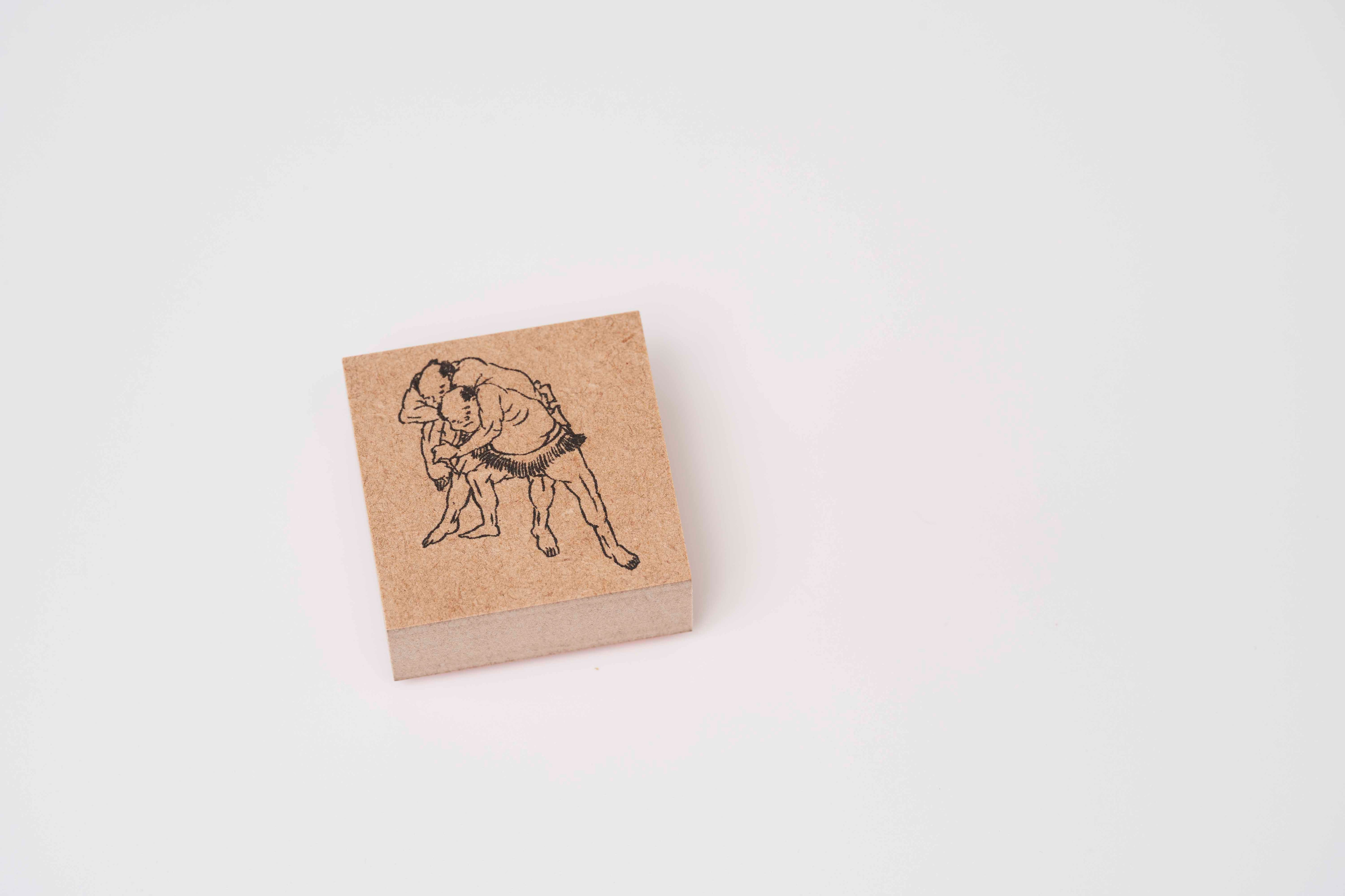 Hokusai - Sumo Rubber Stamp