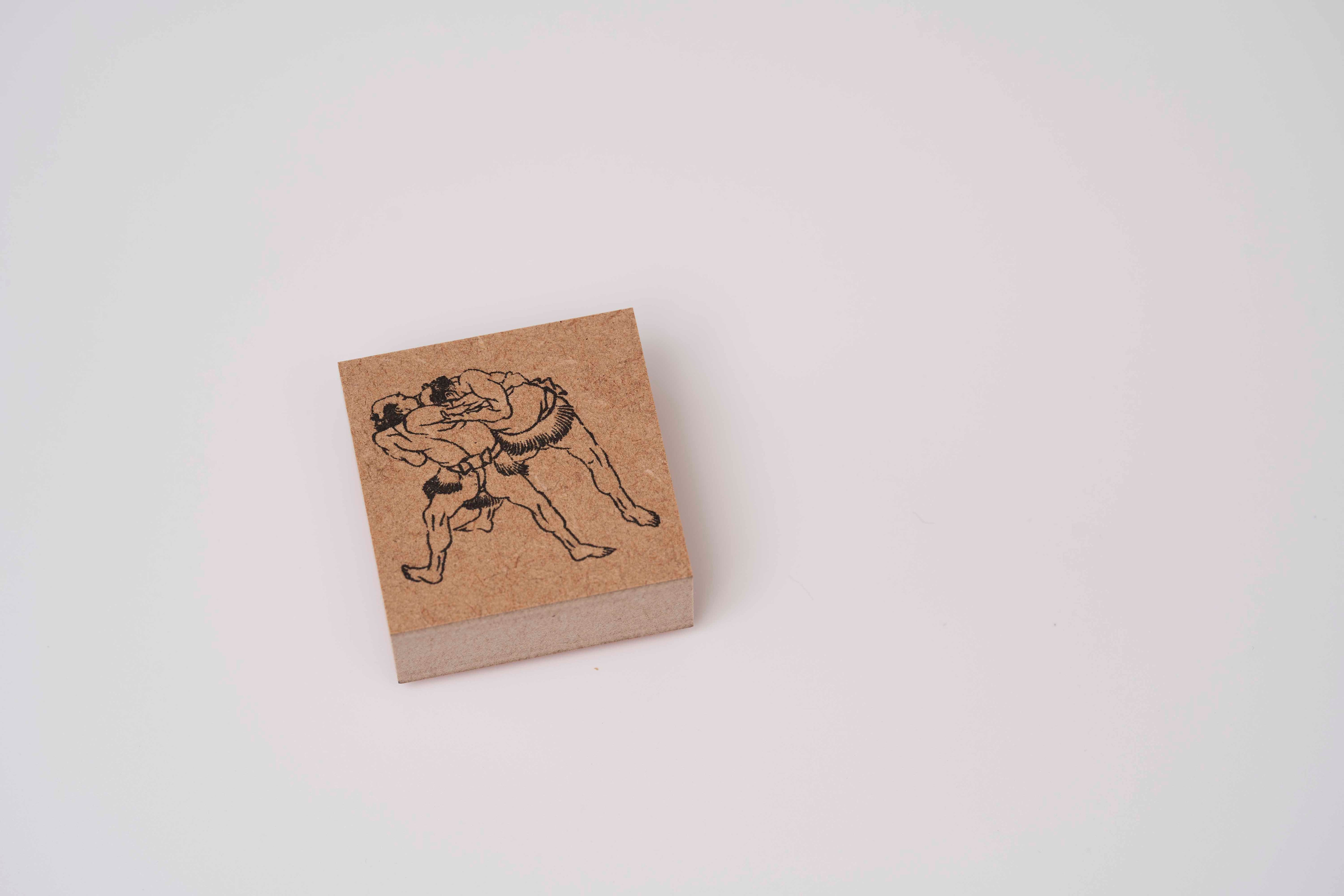 Hokusai - Sumo Rubber Stamp