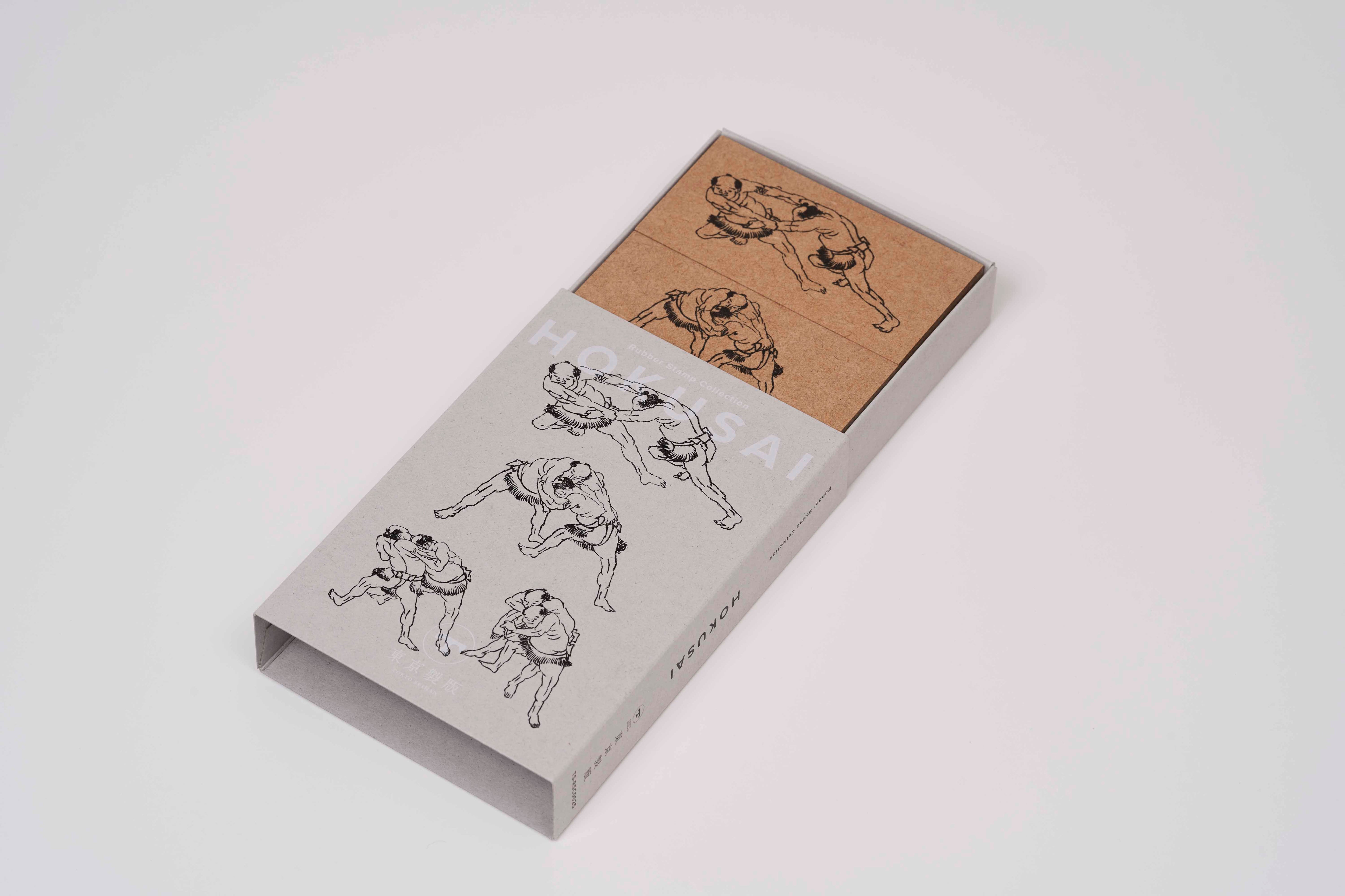 Hokusai - Sumo Rubber Stamp