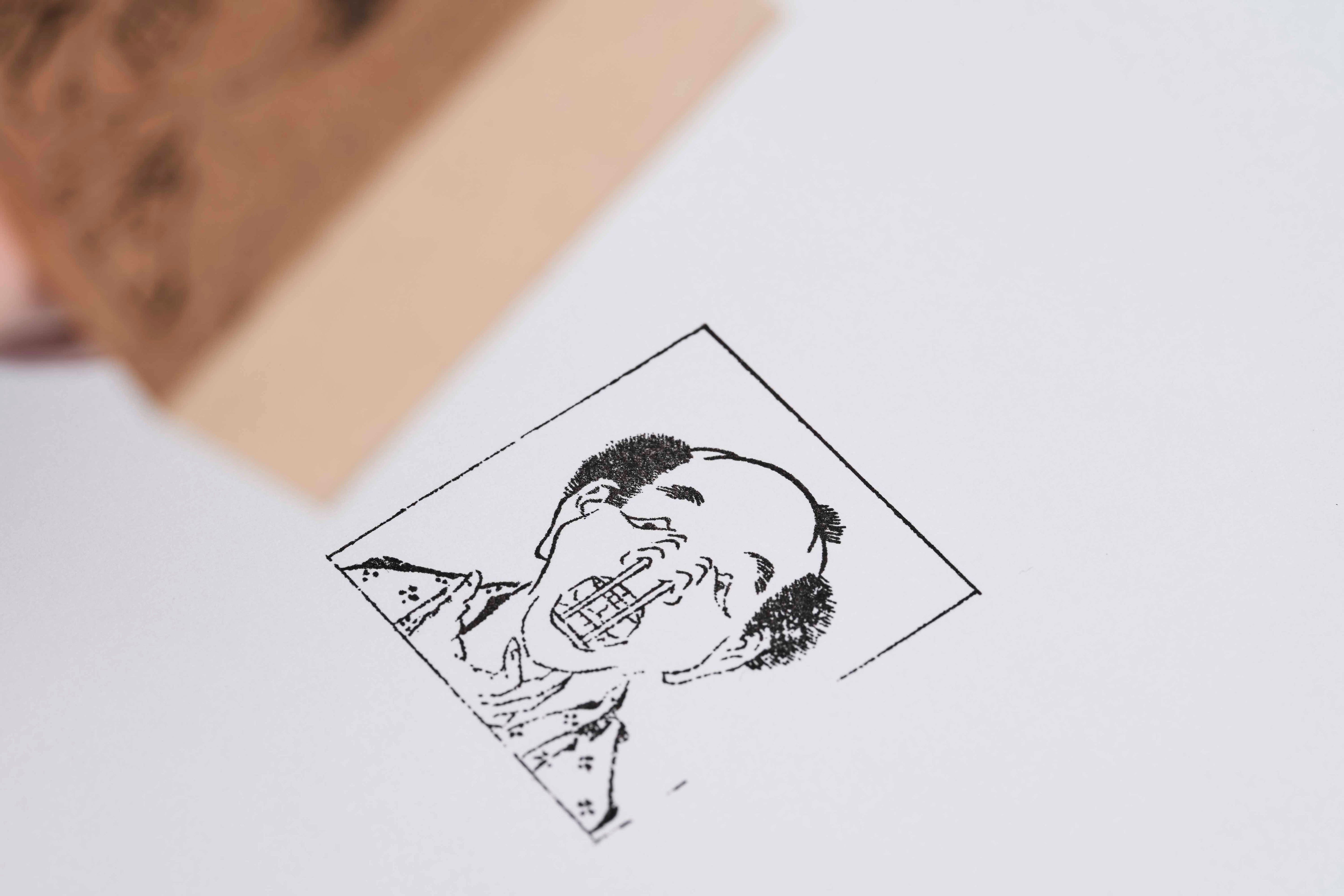 Hokusai Hyakumen Show (Hundred Faces) Rubber Stamp Set